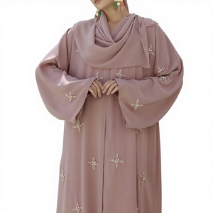 2026 Best Selling Abaya Handmade Turkish Floor Length Long Sleeve V Neck Polyester Regular Fit Casual Evening Party Flared - Product Image 1