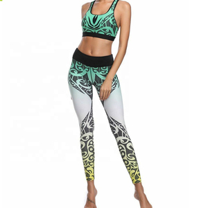 Ensembles de fitness et yoga du Pakistan avec logo personnalisé, taille haute, 2 pièces : Legging et brassière - Product Image 2