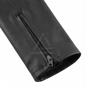 Pantalon en cuir pour motard avec poches zippées et protections pour les genoux, pour la conduite de moto, vêtements décontractés pour l'extérieur - Product Image 4