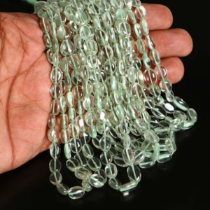 Proveedor mayorista de cuentas de amatista verde natural lisas y ovaladas, cuentas de amatista para la fabricación de joyería, mayorista indio al por mayor. - Product Image 2