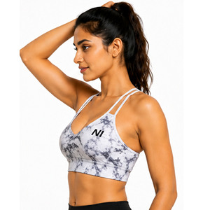 Seamless sports bra scoop neck Racerback design for women Zipper front closure Medium support for fitness Nofyan Ind 2026 Bra - Product Image 1