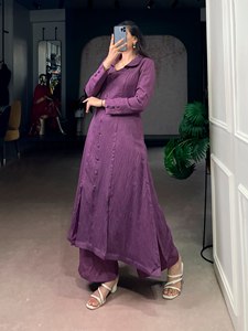Most In-Demand Plain & Classy Look <b>Office</b> Party & Regular Day Special Trendy Winter Silk Kurti / Kurta <b>Set</b> Women Adults Wear - Product Image 3