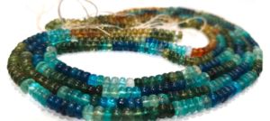 Perles rondes en apatite naturelle, 4-5 mm, brin de 14 pouces de long - Product Image 6
