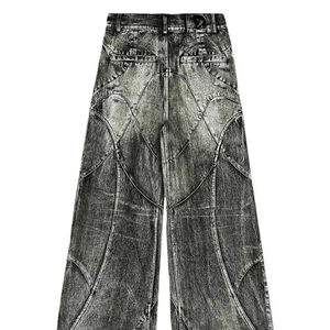 Pantalon en jean patchwork déchiré, style streetwear, entièrement personnalisable, haute qualité, coutures robustes - Product Image 1