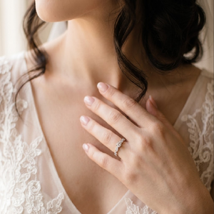 แหวนกึ่งภูเขาเพชรสีขาวทองแท้18K สำหรับผู้หญิงขายส่งเครื่องประดับชั้นดีสำหรับผู้หญิง - Product Image 2