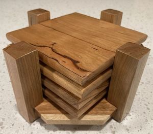 Juego de Posavasos de Madera Personalizados, Posavasos de Madera Natural Hechos a Mano para Tazas de Café, Vasos y Protección de Mesa - Product Image 3