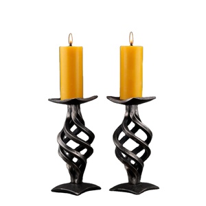 Durable <b>Black</b> Iron Handmade Natural <b>Candlestick</b> Holder Bharat Brass Copper Industries for Home Office Garden Christmas Easter - Product Image 1