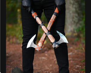 Handcrafted Industrial Carbon Steel Camp Hatchet Leather-Wrapped <b>Wooden</b> Handle Sheath | DIY Outdoor Survival Tool | OEM Custom - Product Image 4