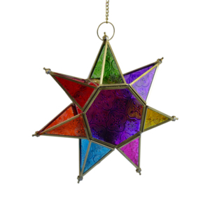 Best Festive Design Hanging T--Light Holder Decor Sky Blue Colored Finishing Design Hanging <b>Lantern</b> Glass <b>Tealight</b> Holder - Product Image 3