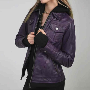 Chaqueta de Cuero para Mujer, Servicio OEM, Estilo Urbano, Diseño de Cuello Personalizado, Chaqueta de Cuero para Mujer 100% Transpirable de Alta Calidad - Product Image 6