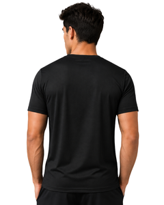 T-shirt de sport noir pour homme, respirant, séchage rapide, idéal pour la gym, la course, le fitness, l'athlétisme, en polyester, haut d'entraînement, style décontracté, coupe ajustée - Product Image 2