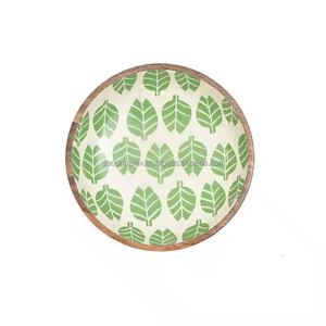 ชามสลัดไม้พิมพ์เคลือบขนาดใหญ่ปลอดภัยสำหรับใส่อาหารใช้ตกแต่งงานปาร์ตี้ - Product Image 4