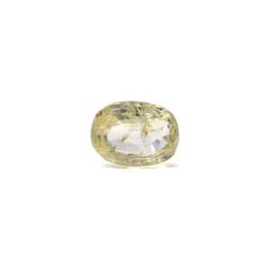 Loose 4.01 Carat Oval Faceted Yellow Sapphire Gemstone for Fine Jewelry - Product Image 1
