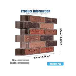 แผ่นผนังลายอิฐ 3 มิติ แบบติดเอง 30 ชิ้น กันน้ำ ลอกและติดได้เลย - Product Image 6