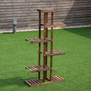 Scaffale da giardino in legno a 6 livelli per scaffali per piante di stoccaggio - Product Image 5