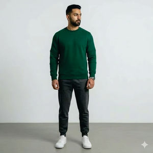 เสื้อสเวตเชิ้ตคอกลมผู้ชายแบบใหม่ทันสมัย ขายดีที่สุด ขายส่ง ดีไซน์ล่าสุด รับผลิตตามแบบ OEM พร้อมสกรีนโลโก้ - Product Image 1