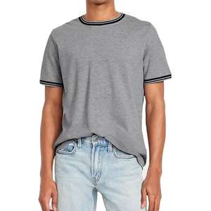 เสื้อยืดคอตตอนถัก 100% ทรงโอเวอร์ไซส์ ใส่สบาย คอวี สำหรับผู้ชาย เป็นมิตรต่อสิ่งแวดล้อม แห้งเร็ว เหมาะสำหรับใส่เป็นทางการ - Product Image 2