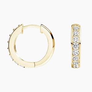 Boucles d'oreilles clous diamantées en forme de bouclier abstrait doré - Product Image 1