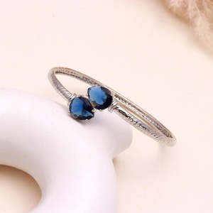Pulsera de Plata 925 con Zafiro Azul, Ajustable, Elegante, para Mujer, Regalo para Ella, Pulsera de la Amistad - Product Image 1
