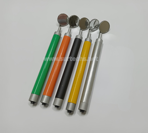 Ensemble de 5 miroirs d'examen dentaire ergonomiques, multicolores, en acier inoxydable, avec miroir concave LED - Product Image 1