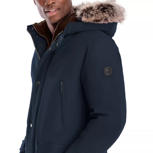 Parka en toile à capuche pour homme avec doublure intérieure douce pour la chaleur hivernale et les tenues décontractées par temps froid, veste d'hiver - Product Image 5