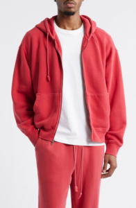 Nouvelle Arrivée Sweat-shirt Homme Rouge à Capuche Zippé en Coton Molletonné Décontracté avec Logo Imprimé sur le Devant, Coupe Oversize Brodé, Idéal pour l'Automne - Product Image 5