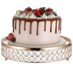 Metallic Frame With Mirror <b>Top</b> Cake Stand Decorative Beaded <b>Cupcake</b> Display Raiser Attentive Structured Cake Displaying Stand - Product Image 1