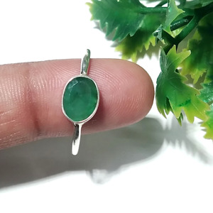 Natural Emerald Gemstone <b>Ring</b>, 925 Sterling Silver <b>Ring</b> for Women, Handmade Emerald Jewelry, <b>Adjustable</b> Statement <b>Ring</b> - Product Image 4