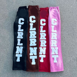 TITAN TREAD WEAR <b>Tie</b> Dye Sweatpants <b>Men</b> Elastic Waist Drawstring Casual Fleece Pants Letter Print Wide Leg <b>Black</b> Pink Cotton - Product Image 4