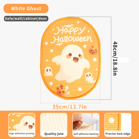 Griffoir mural en sisal orange fantôme d'Halloween pour chats d'intérieur avec conception sécurisée - Utilisation multi-espaces