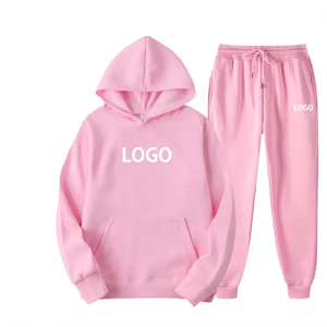 Breathable <b>Lightweight</b> Jogging Wear <b>Women's</b> Custom Logo Eco-Friendly Winter Polyester/Cotton Hoodie <b>Trouser</b> Tracksuit Set - Product Image 1