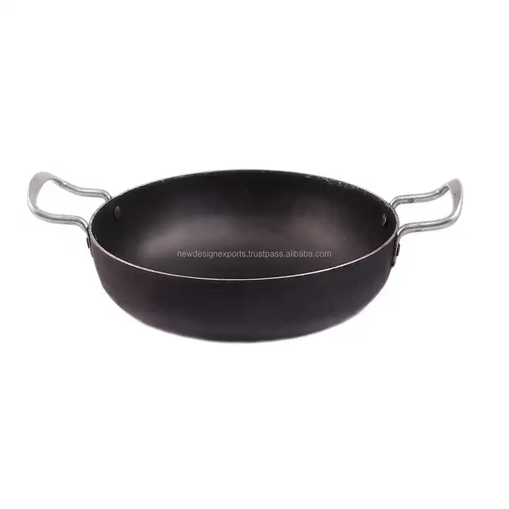 Black Cast Iron Kadai, For Kitchen, Round