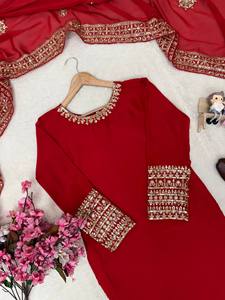 ใหม่ดูทันสมัยชุด Sharara และ Dupatta พร้อมงานปักเลื่อมหนักชุด Sharara ชุดปาร์ตี้ในราคาขายส่ง - Product Image 4