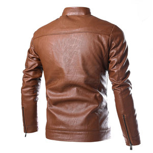 Chaqueta de Cuero Casual de Invierno para Hombre, Hecha en Pakistán, de Alta Calidad, con Cierre, Servicio OEM, Diseño Personalizado y Bolsillo en el Pecho - Product Image 2