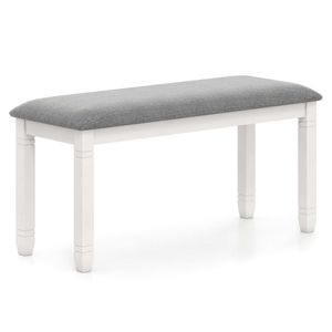 Panca Imbottita per Camera da Letto con Seduta Imbottita e Gambe in Legno Massello - Product Image 1