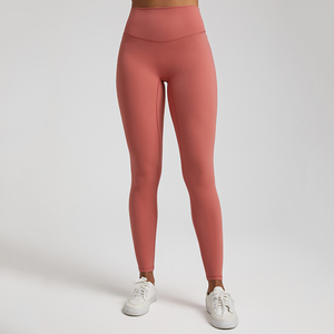 High Waist Full Length Yoga <b>Leggings</b> Solid <b>Brown</b> Seamless Stretch Pants Women's Workout Gym Wear - Product Image 6