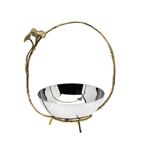 Elegante Tazón Decorativo de Acero Inoxidable, Centro de Mesa Multiusos para Frutas, Pasteles y Decoración del Hogar - Product Image 1