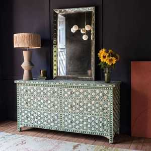 Commode de luxe artisanale en os incrusté de qualité export, design antique de luxe pour salon, hôpital, maison, bureau - Product Image 1