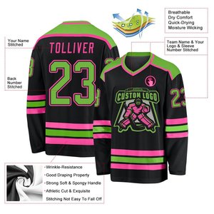 Premium Custom Ice Hockey Jersey Manufacturing High-quality Polyester Mesh Sublimation Personalized Black Team Sports Uniform - Product Image 3