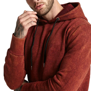 Chándal Ligero con Capucha para Hombre, de Poliéster/Algodón, Color Sólido, Manga Larga, Cierre con Cordón, Bolsillos Laterales, Ropa Casual de Otoño - Product Image 5