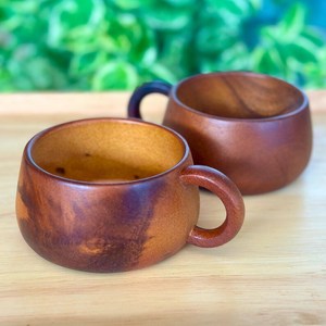 Tasse à thé en bois artisanale classique, grain naturel, réutilisable, écologique - Product Image 5