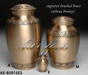 Athena Bronce Hecho a mano Estilo americano Urna de cremación Suministro funerario de latón duradero - Product Image 3