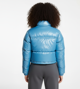 Venta al por Mayor 2025, Diseño OEM, Logotipo Personalizado Bordado, Chaqueta Acolchada de Invierno para Mujer, Tejida, de Algodón Teñido - Product Image 2