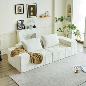 Modern Minimalist Style Imitation Schneier Grey <b>Sofa</b> with 2 <b>Pillows</b> for Living Room Apartment or Office - Product Image 4