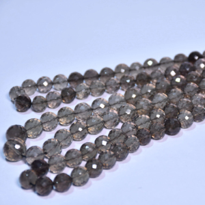 Smoky Quartz Rondelle Faceted Beads-For Jewelry Making - Product Image 1