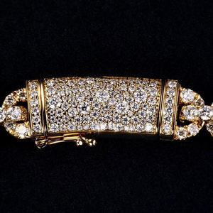 AMBER JEWELS Pulsera de Cadena Unisex de Plata 925 con Moissanita, Corte Brillante Redondo, Engaste de Garra, Joyería de Lujo para Fiesta, Estilo Hip Hop - Product Image 4