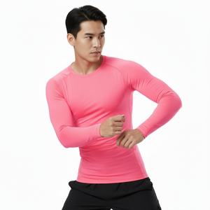 Rash Guard OEM ODM Unisex Long Sleeve Polyester Nylon Sublimation <b>Printed</b> Compression Shirts for BJJ Gym <b>Surfing</b> Diving MMA Top - Product Image 1