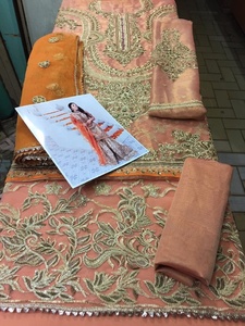 2021 vente chaude pakistanais indien mariée Lehenga Gharara pantalon sur mesure Salwar Kameez robe Viscose soie coton pour les fêtes - Product Image 3