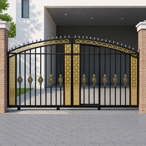 Puertas de Hierro Forjado Ornamentales Personalizadas, Antioxidantes, Diseños de Puertas Metálicas para Exteriores de Villas, para Entrada de Vehículos y Protección de Jardines - Product Image 4