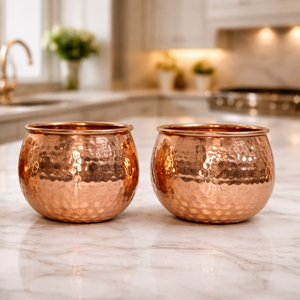 Ensemble de bols martelés en cuivre pur faits à la main Antique Creations – Petits, classiques, bienfaits ayurvédiques, vaisselle dynamique pour la cuisine - Product Image 2
